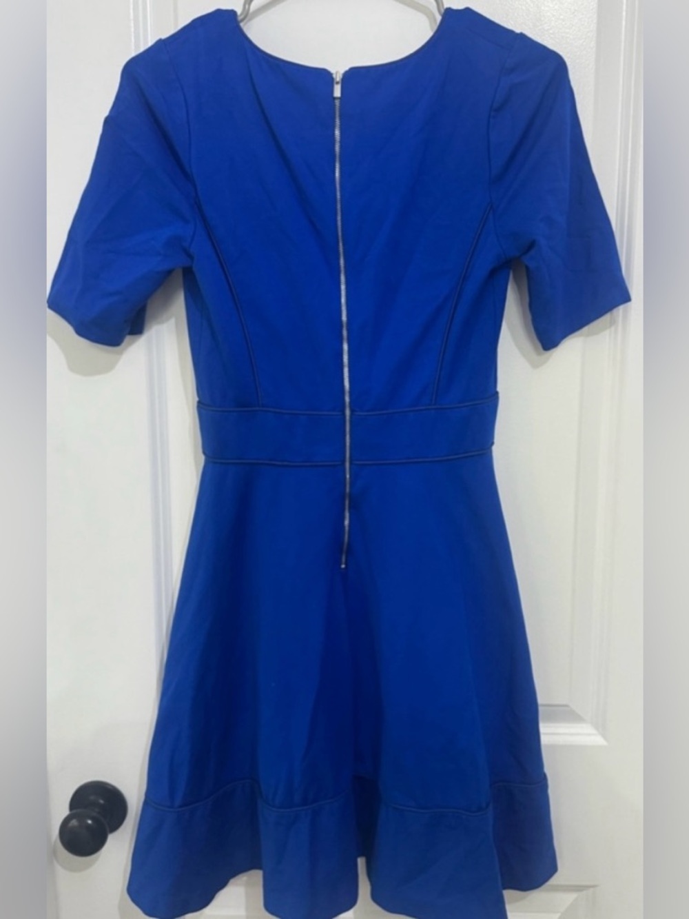 Banana Republic Women's Blue Fit & Flare Skater Dress Short Sleeve Size 4 - Picture 3 of 7